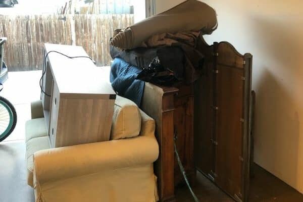 a couch and furniture in a room